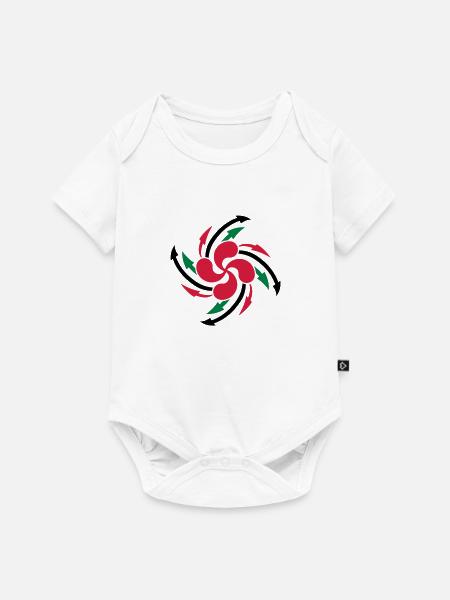 lauburu Basken Cross-Design - Baby Premium Kurzarmbody - Weiß