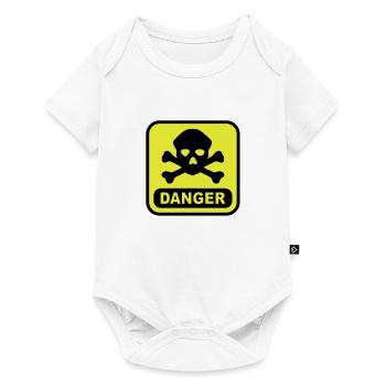 Crâne danger - Body à manches courtes Premium Bébé - blanc - Devant