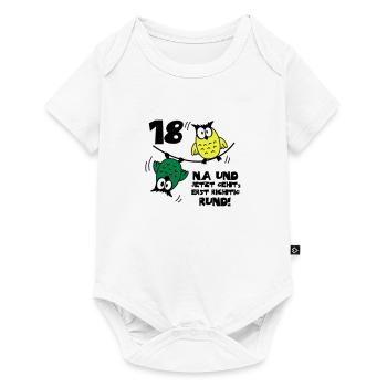 18 birthday, owls on the rope, round - Baby Premium short-sleeve bodysuit - white - Front