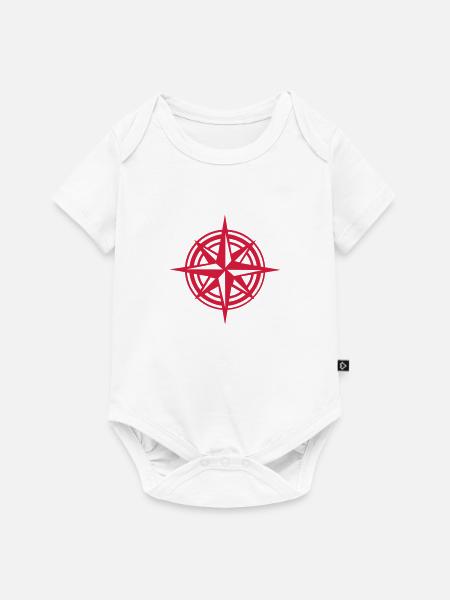 kompass - Baby Premium Kurzarmbody - Weiß