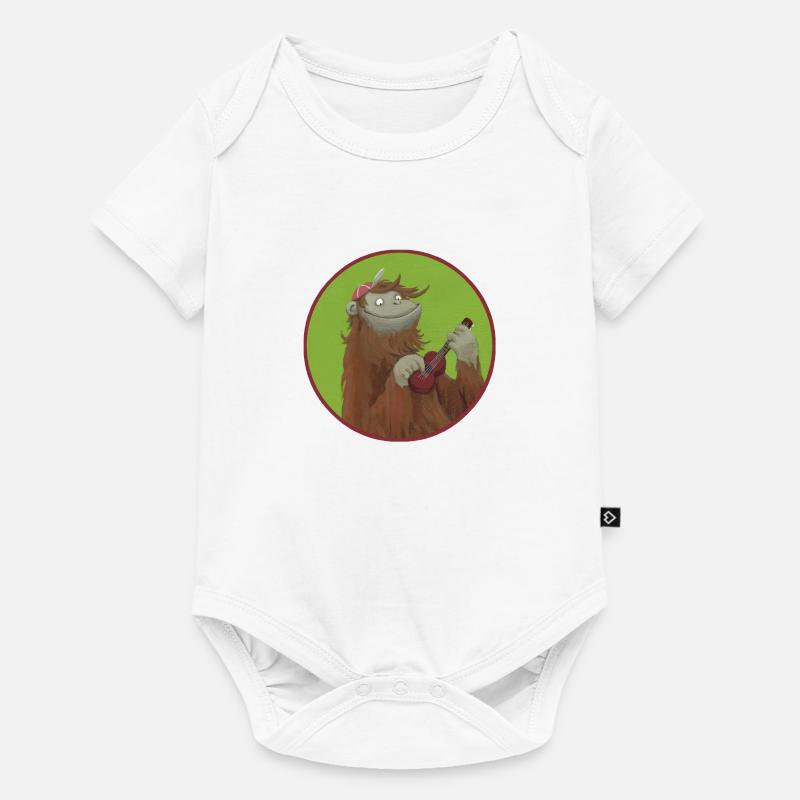 Monkey with ukulele - Baby Premium short-sleeve bodysuit - white