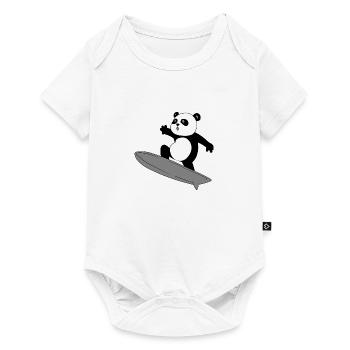 Surfeur panda - Body à manches courtes Premium Bébé - blanc - Devant