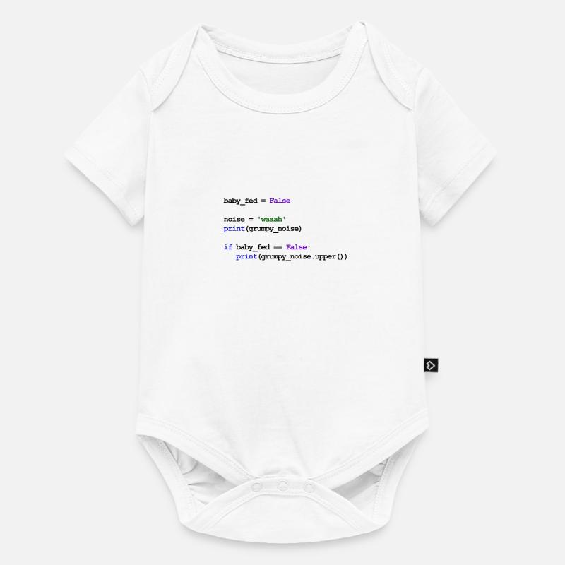 Python Code New Baby - Baby füttern - Baby Premium Kurzarmbody - Weiß