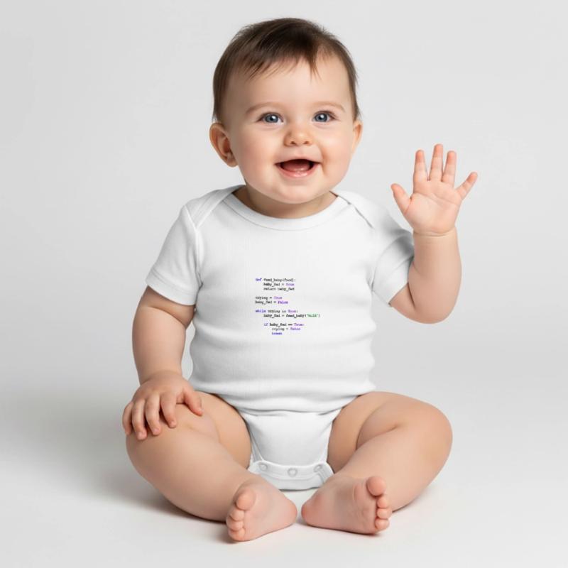 Python Code New Baby - Füttern Sie Babymilch Baby Premium Kurzarmbody