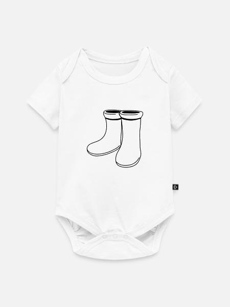 gummistiefel - Baby Premium Kurzarmbody - Weiß
