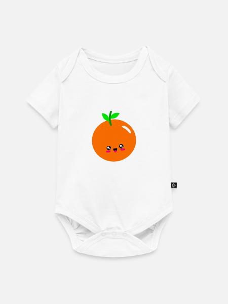 orange - Baby Premium Kurzarmbody - Weiß