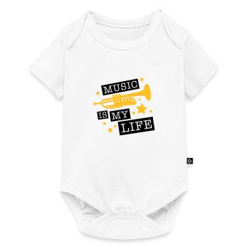 trompete_music_is_life_ge2 - Body à manches courtes Premium Bébé - blanc - Devant