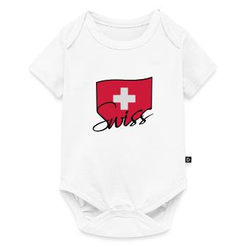 Swiss Flag Logo - Body à manches courtes Premium Bébé - blanc - Devant