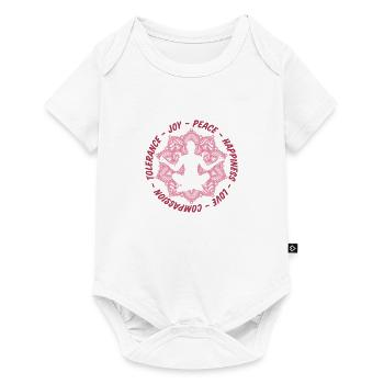 Paix, amour, tolérance, relaxation, méditation - Body à manches courtes Premium Bébé - blanc - Devant