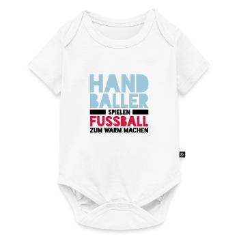 Handballer spielen Fussball zum Warm machen - Baby Premium Kurzarmbody - Weiß - Vorne