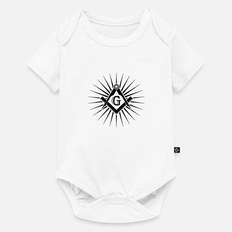 Franc-Maçonnerie, Équerre et Compas, Géométrie - Body à manches courtes Premium Bébé - blanc