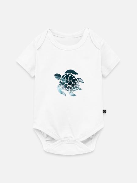 Schildkröte - Baby Premium Kurzarmbody - Weiß