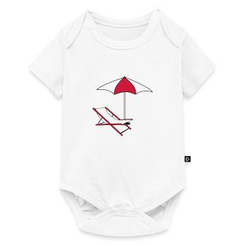 umbrella parasol deckchair beach chair holiday - Baby Premium short-sleeve bodysuit - white - Front
