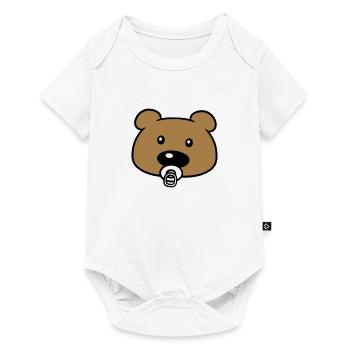 bébé en peluche visage tête sucette suesser petit - Body à manches courtes Premium Bébé - blanc - Devant