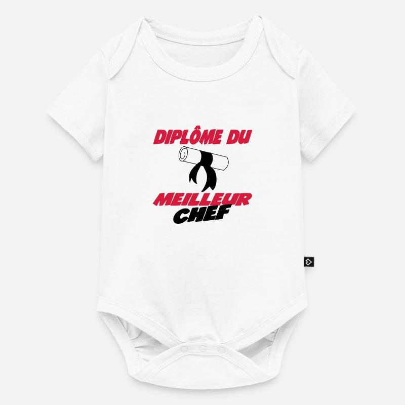 Diplôme du meilleur chef 222 - Body à manches courtes Premium Bébé - blanc