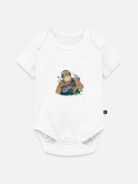 Gorilla Jungle Hiphop - Baby Premium Kurzarmbody - Weiß