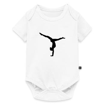 Bodenturnen Kunstturnen Gymnastic Sport Fitness - Baby Premium Kurzarmbody - Weiß - Vorne
