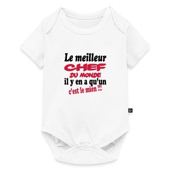 Le meilleur chef du monde c'est le mien !!! - Body à manches courtes Premium Bébé - blanc - Devant