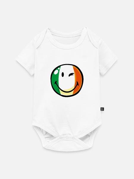 Smiley Flag Ireland - Baby Premium Kurzarmbody - Weiß