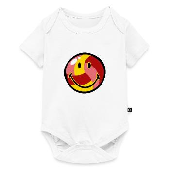Smiley Beach Volleyball - Baby Premium Kurzarmbody - Weiß - Vorne