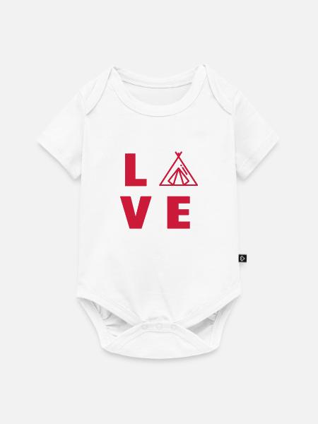 Camping / Camper / Zelt / Wandern - Baby Premium Kurzarmbody - Weiß