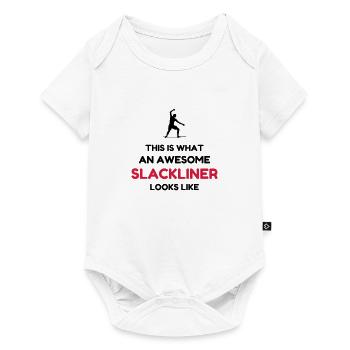 Slackline / Slackliner / Slack / Sport - Baby Premium short-sleeve bodysuit - white - Front