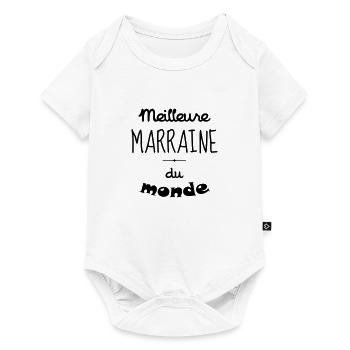 Parrain / Marraine / Filleule / Filleul - Body à manches courtes Premium Bébé - blanc - Devant