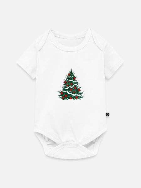 Weihnachtsbaum - Baby Premium Kurzarmbody - Weiß