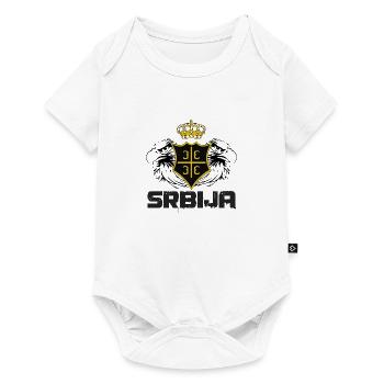 Srbija - Baby Premium Kurzarmbody - Weiß - Vorne