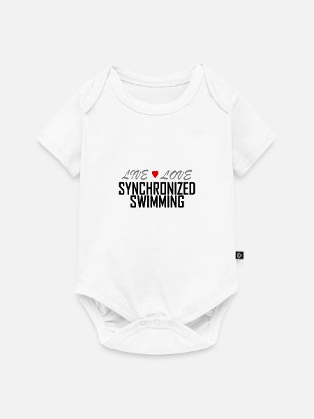 Live Love Synchronschwimmen - Baby Premium Kurzarmbody - Weiß