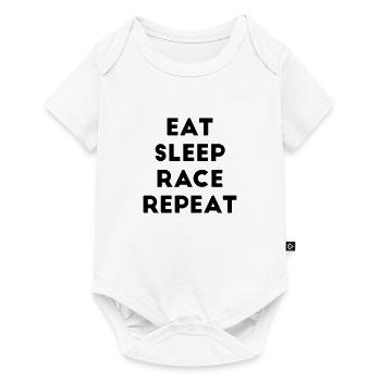 Eat Sleep Race Repeat Racing Bicycle Kart Car - Baby Premium short-sleeve bodysuit - white - Front