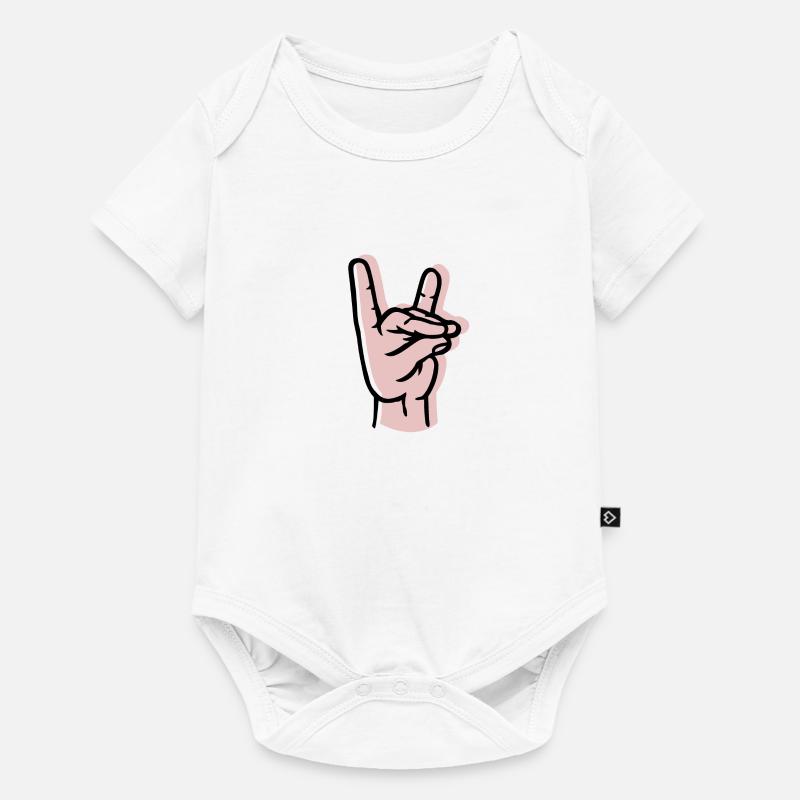 Hand - fox - offset - Baby Premium short-sleeve bodysuit - white