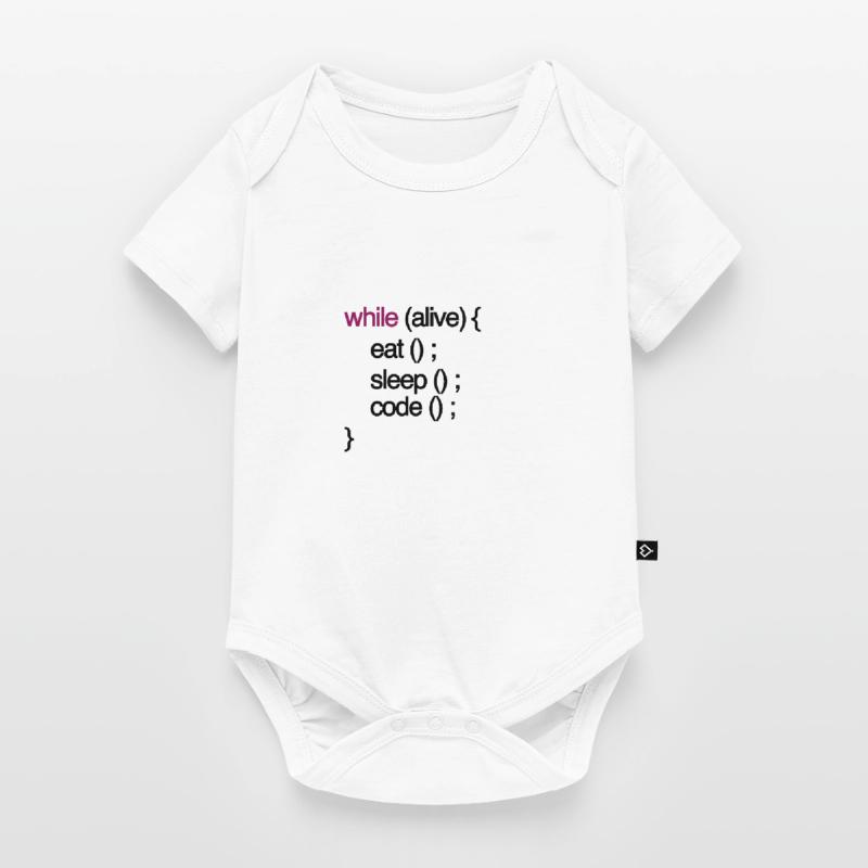 while alive code Computer scientist programming coding Baby Premium short-sleeve bodysuit