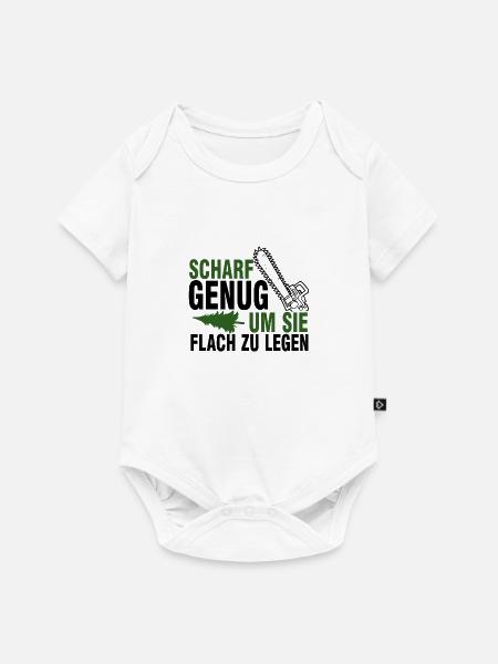 Holzarbeiter Holzfäller Motorsäge Förster - Baby Premium Kurzarmbody - Weiß