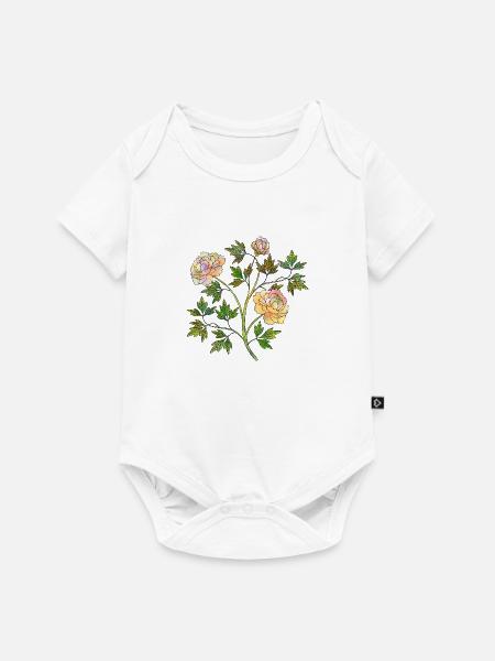 Blumen - Baby Premium Kurzarmbody - Weiß