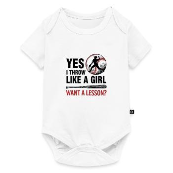 Baseball Woman Pitcher Gift - Baby Premium short-sleeve bodysuit - white - Front