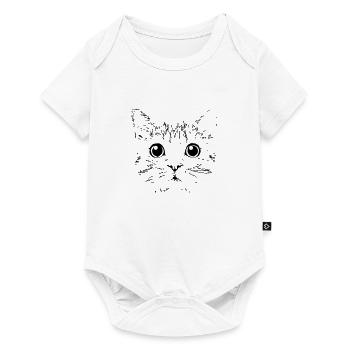 tete de chat - Body à manches courtes Premium Bébé - blanc - Devant