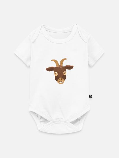 Ziegengesicht (Hand gezeichnet) - Baby Premium Kurzarmbody - Weiß