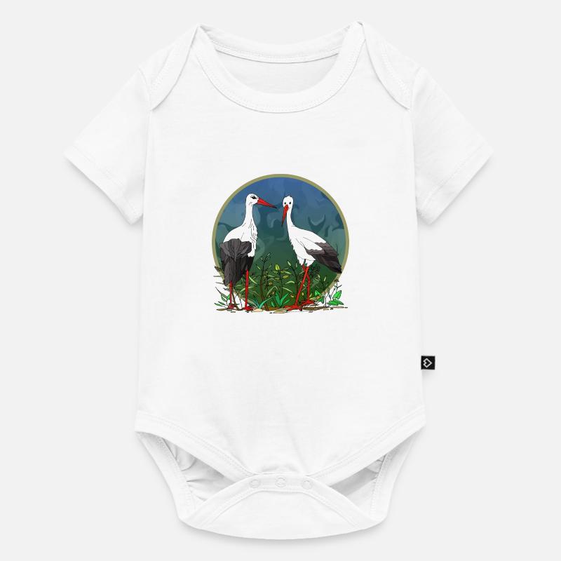 Cigognes - Body à manches courtes Premium Bébé - blanc