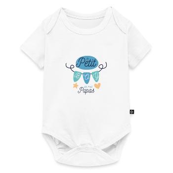 Le Petit Boy de Mes Papas - Body à manches courtes Premium Bébé - blanc - Devant