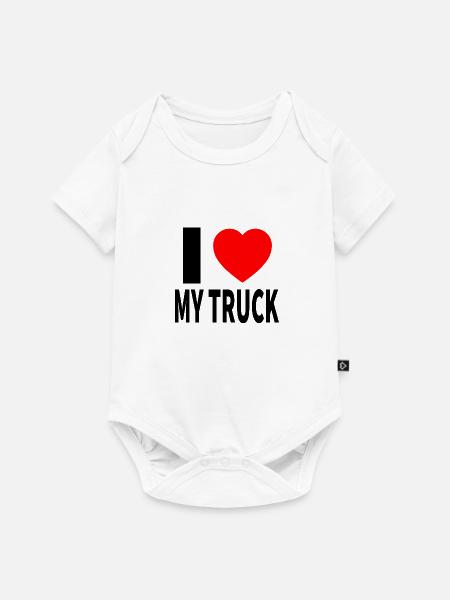 Lastwagen - Baby Premium Kurzarmbody - Weiß