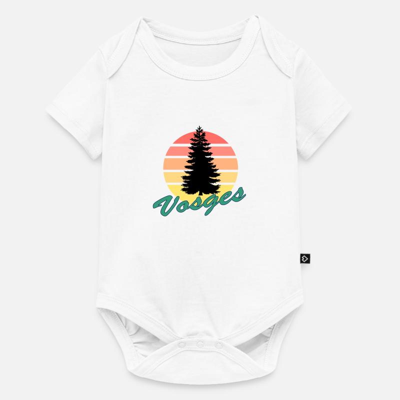 Vosges Sapin couché Soleil - Body à manches courtes Premium Bébé - blanc