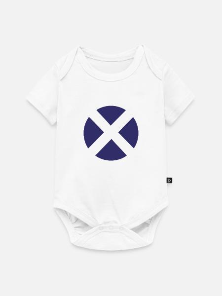 Scotland Flag Round Target - Baby Premium Kurzarmbody - Weiß