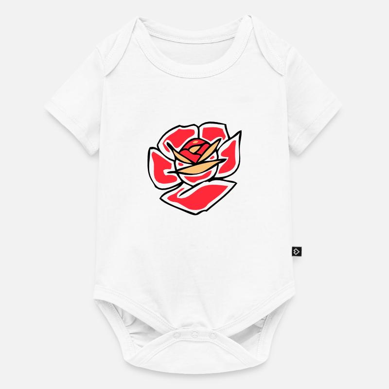 rose fleur - Body à manches courtes Premium Bébé - blanc