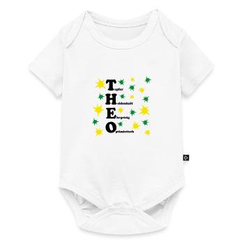 Theo - Baby Premium Kurzarmbody - Weiß - Vorne