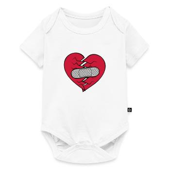 Patch heart broken - Baby Premium short-sleeve bodysuit - white - Front