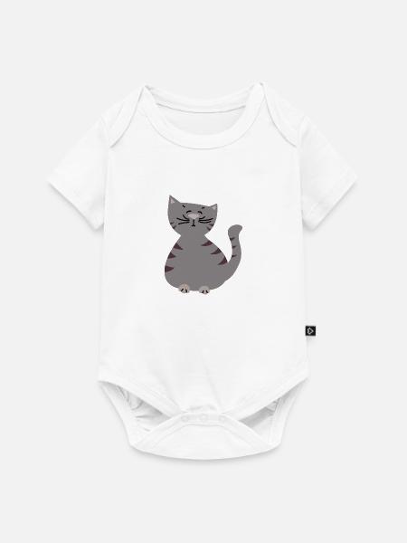 Tigerkatze - Baby Premium Kurzarmbody - Weiß