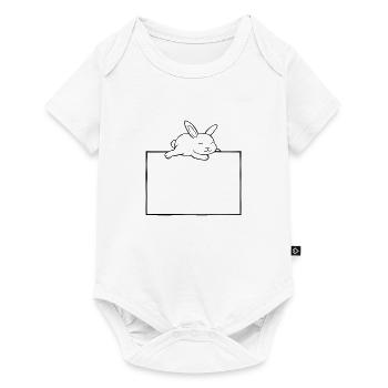 Bouclier de sommeil de lapin - Body à manches courtes Premium Bébé - blanc - Devant