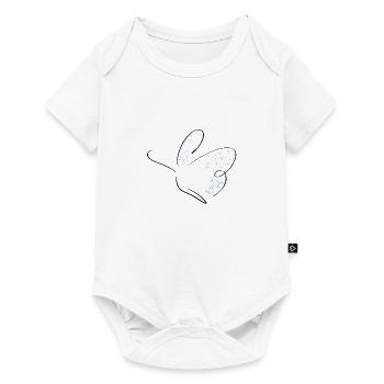 Butterfly Line Art - Minimaliste avec couleur - Body à manches courtes Premium Bébé - blanc - Devant