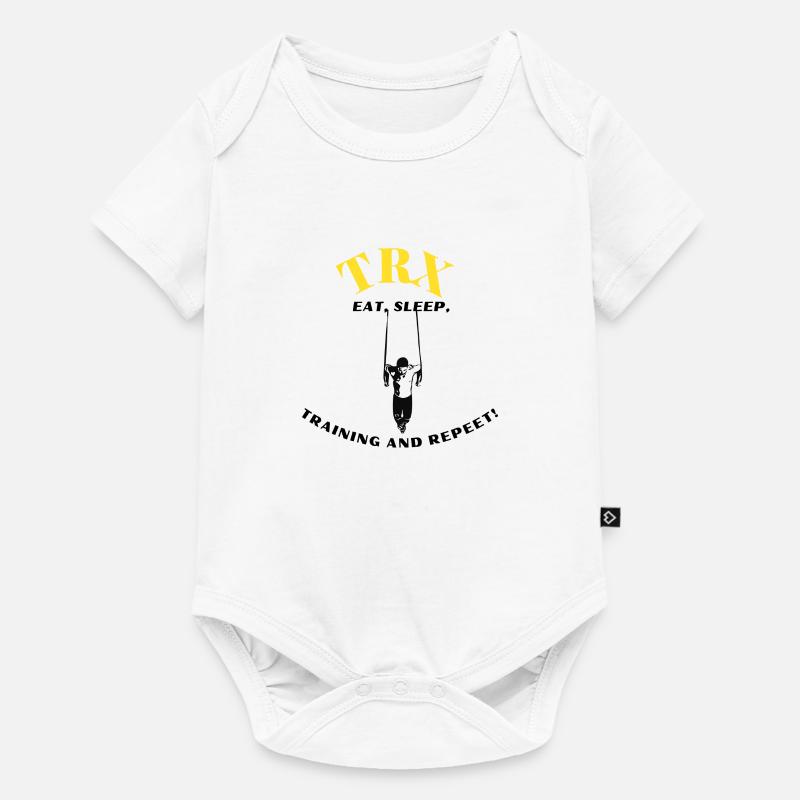 TRX EAT SLEEP Geschenk Geschenkidee Training - Baby Premium Kurzarmbody - Weiß